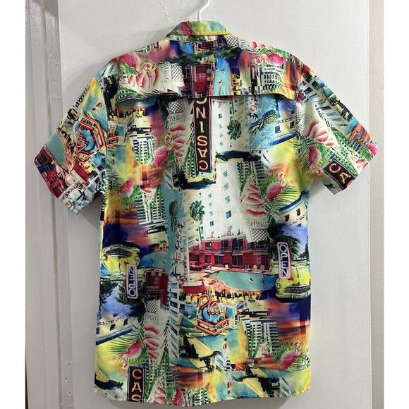 Surf‎ Society Men's Shirt Beach Retro Hawaiian Button Down Casino XL Vented - Picture 2 of 9